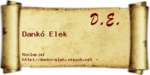 Dankó Elek névjegykártya