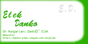 elek danko business card